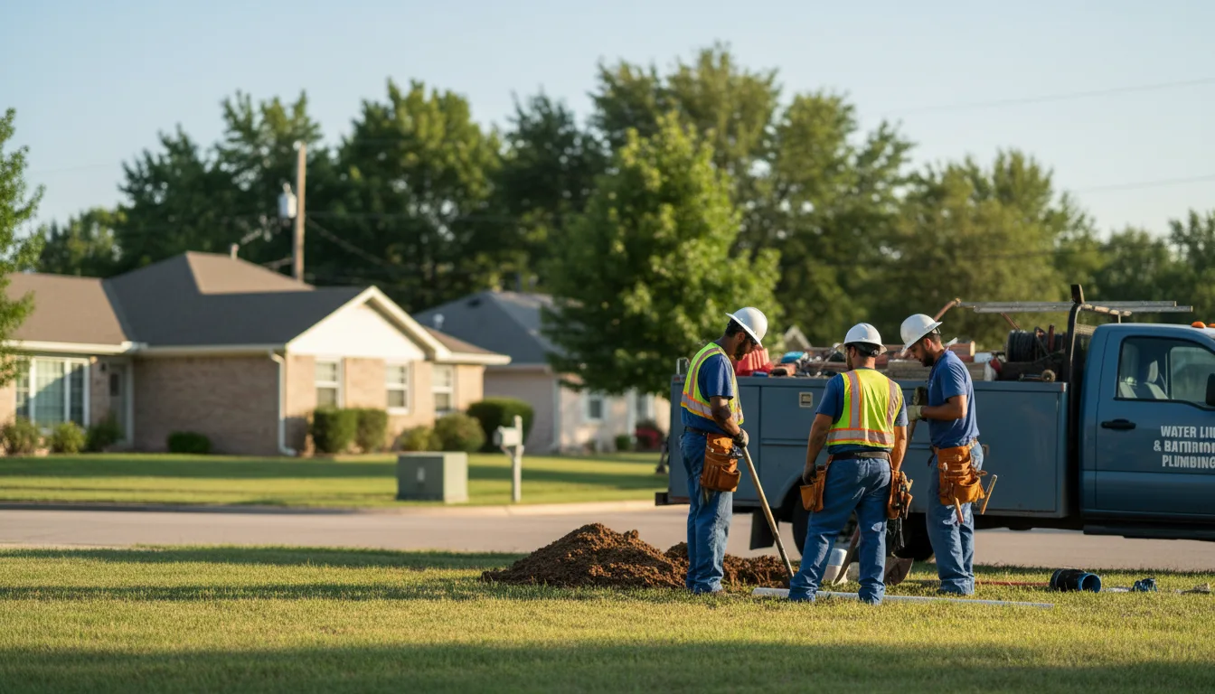 Residential water line and bathroom plumbing service in Tow, TX